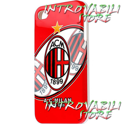 COVER GUSCIO DECORATA A.C. MILAN APPLE IPHONE 4