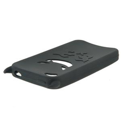 CUSTODIA GUSCIO IN SILICONE MORBIDO ANTI URTO DEVIL NERO PER APPLE IPHONE 4 - 4s